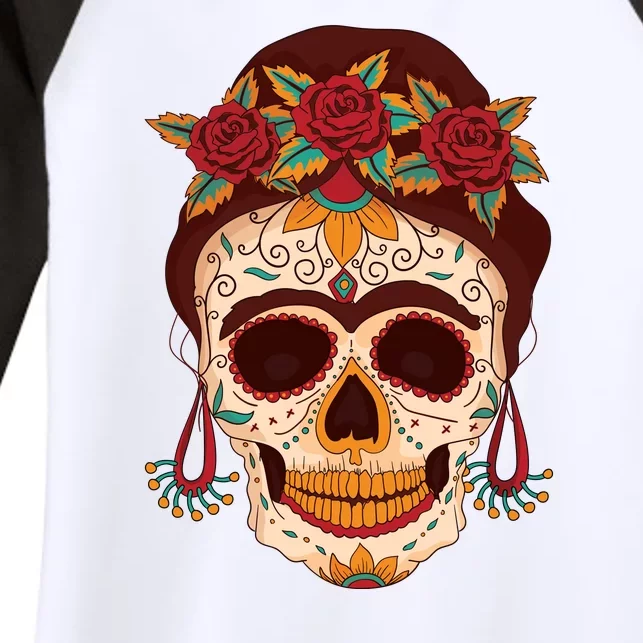 Day Of The Dead Female Women's Tri-Blend 3/4-Sleeve Raglan Shirt