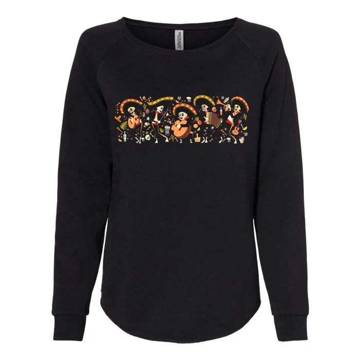 Day Of The dead Mariachi Womens California Wash Sweatshirt