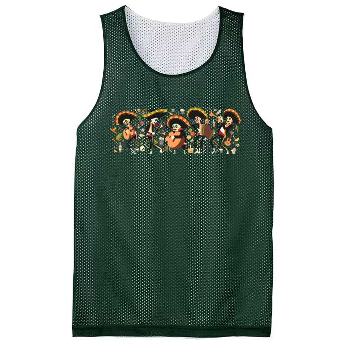 Day Of The dead Mariachi Mesh Reversible Basketball Jersey Tank