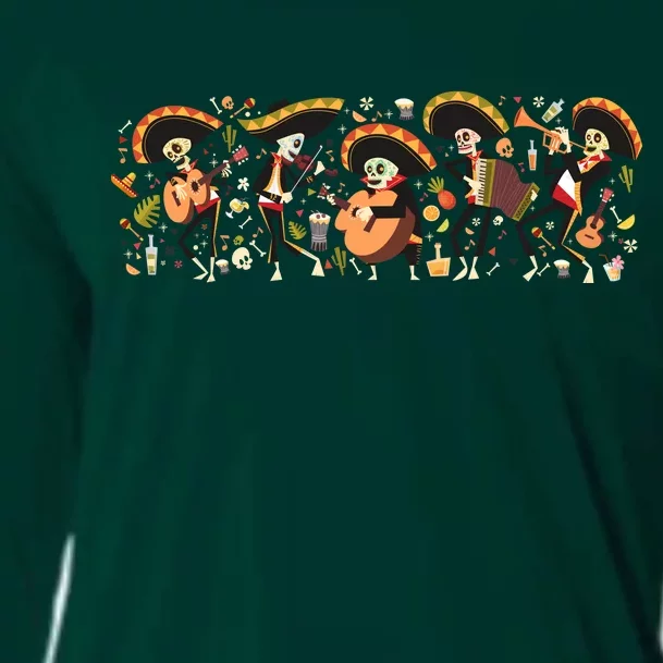 Day Of The dead Mariachi Cooling Performance Long Sleeve Crew