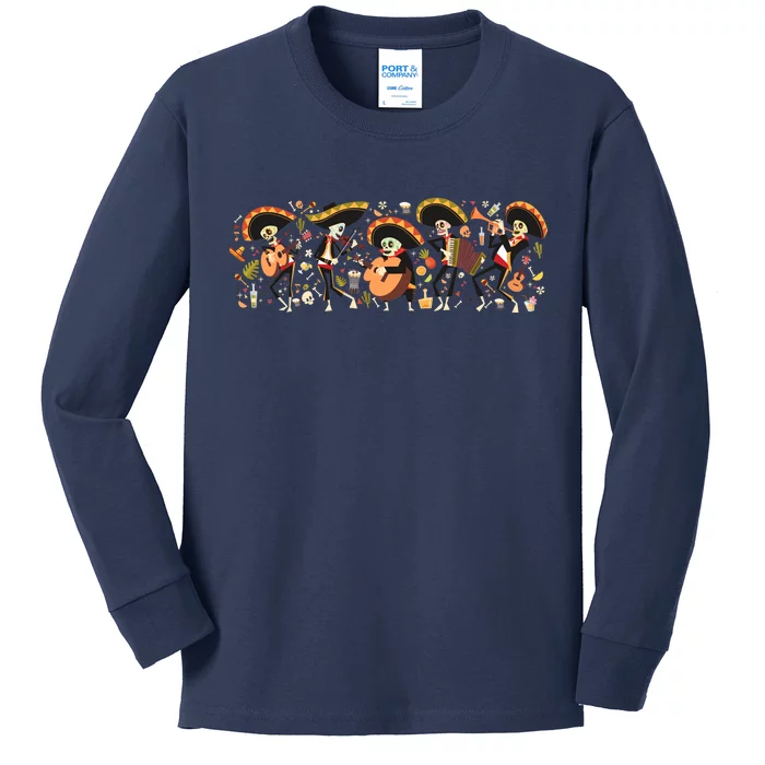 Day Of The dead Mariachi Kids Long Sleeve Shirt