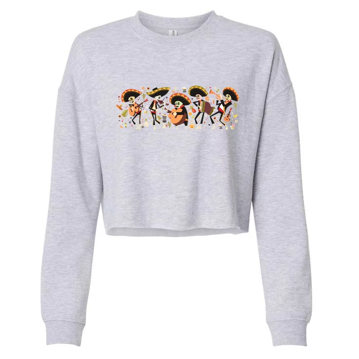 Day Of The dead Mariachi Cropped Pullover Crew