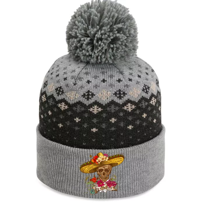 Day Of The Dead Mexican Skull The Baniff Cuffed Pom Beanie