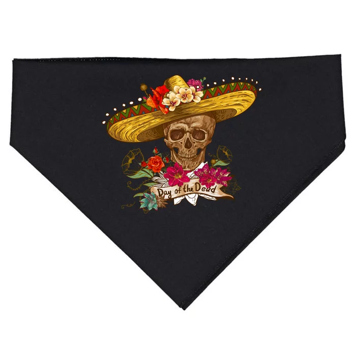 Day Of The Dead Mexican Skull USA-Made Doggie Bandana