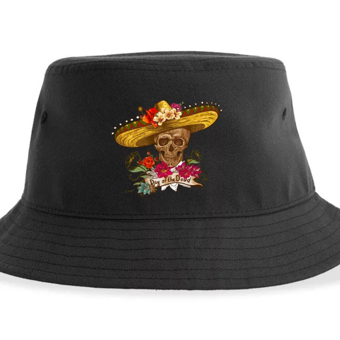 Day Of The Dead Mexican Skull Sustainable Bucket Hat