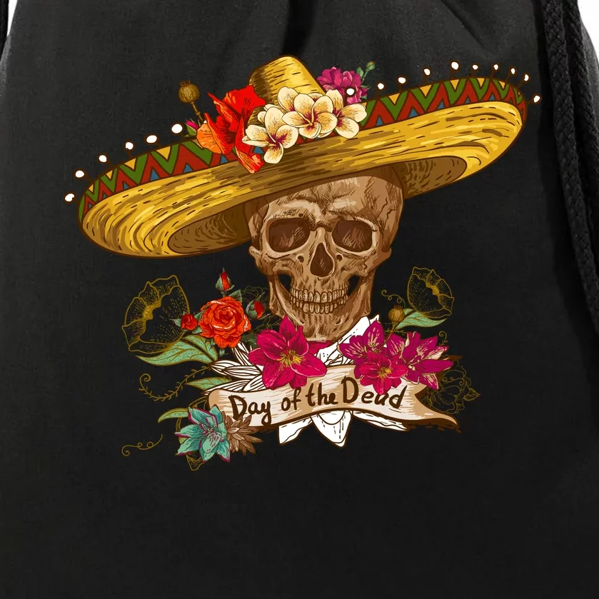 Day Of The Dead Mexican Skull Drawstring Bag