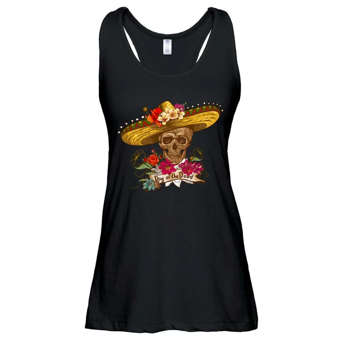 Day Of The Dead Mexican Skull Ladies Essential Flowy Tank