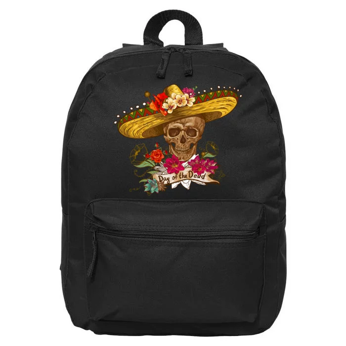 Day Of The Dead Mexican Skull 16 in Basic Backpack