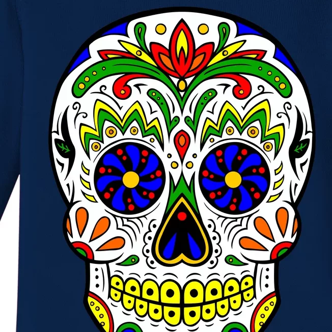 Day of the Dead Skull dia de los Muertos Baby Long Sleeve Bodysuit