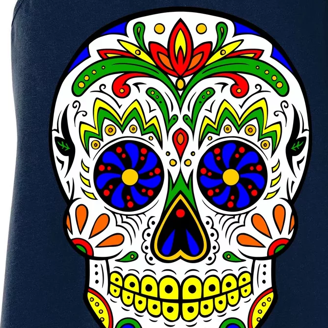 Day of the Dead Skull dia de los Muertos Women's Racerback Tank