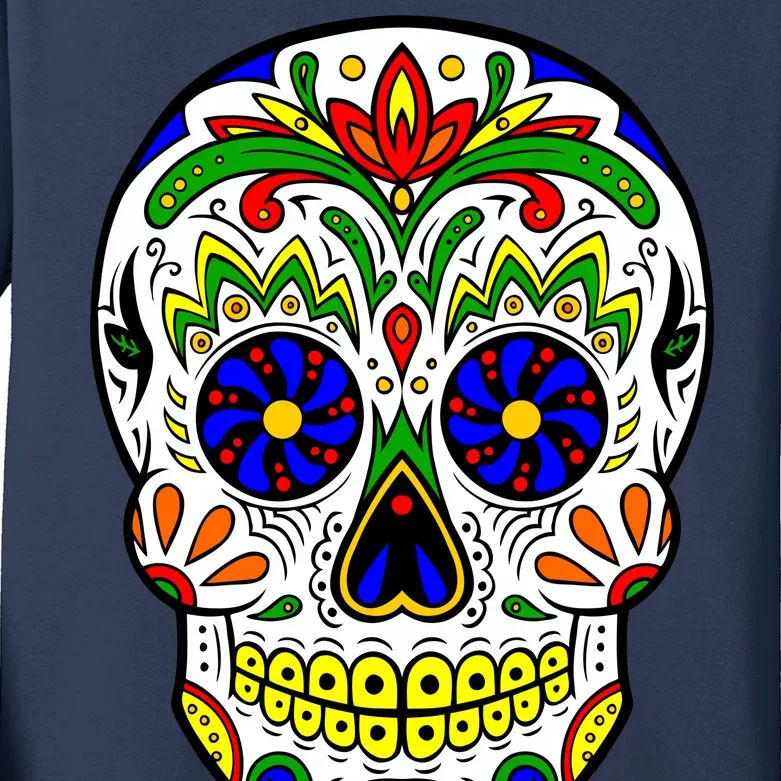 Day of the Dead Skull dia de los Muertos Kids Long Sleeve Shirt