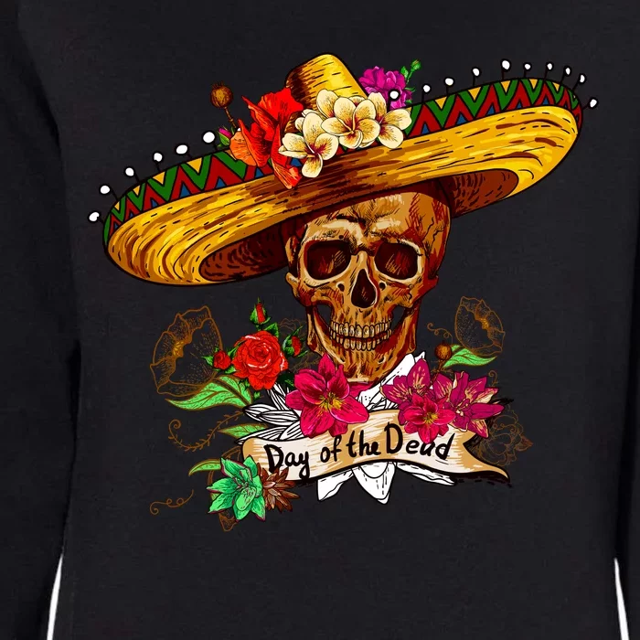 Day of the Dead Sugar Skull Sombrero Womens California Wash Sweatshirt