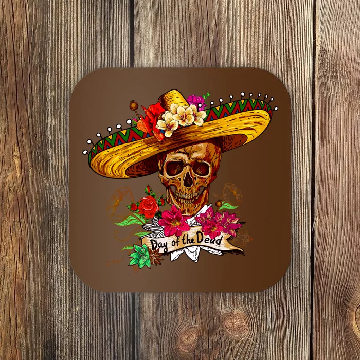 Day of the Dead Sugar Skull Sombrero Coaster