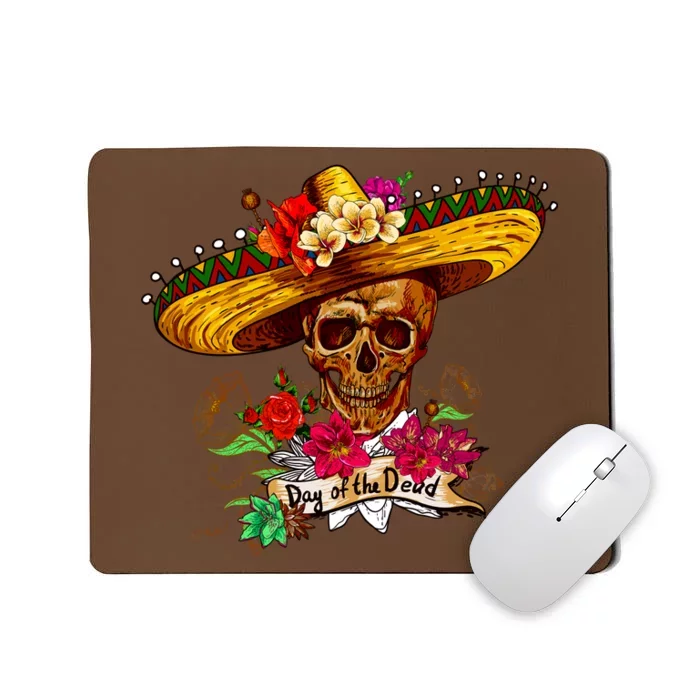 Day of the Dead Sugar Skull Sombrero Mousepad