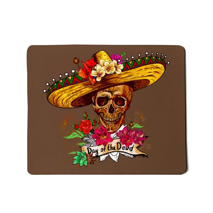 Day of the Dead Sugar Skull Sombrero Mousepad