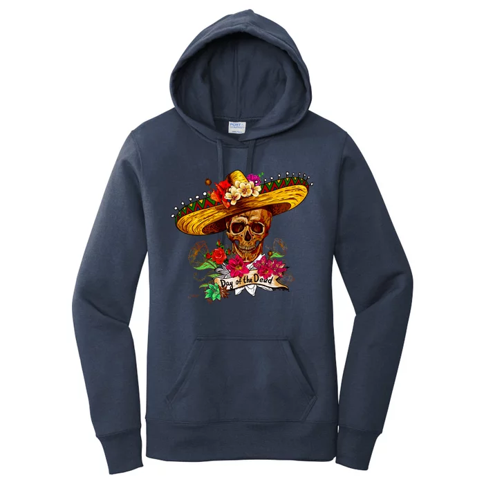 Day of the Dead Sugar Skull Sombrero Women's Pullover Hoodie