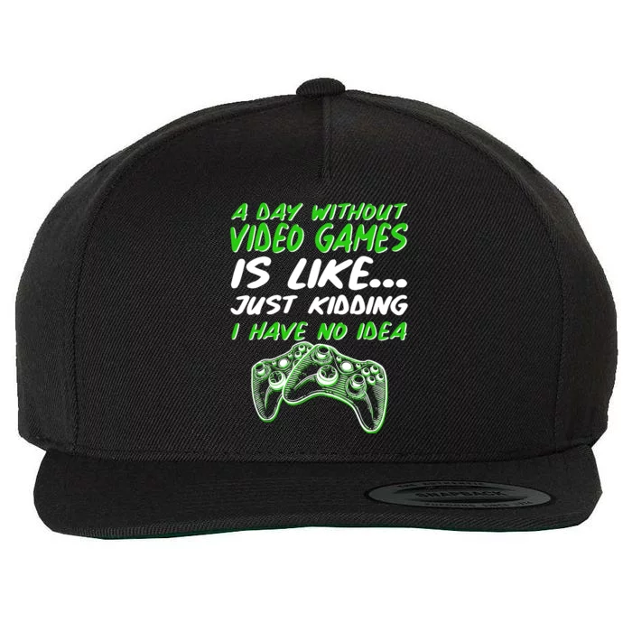 Day Without Video Games Just Kidding I Have No Idea Wool Snapback Cap