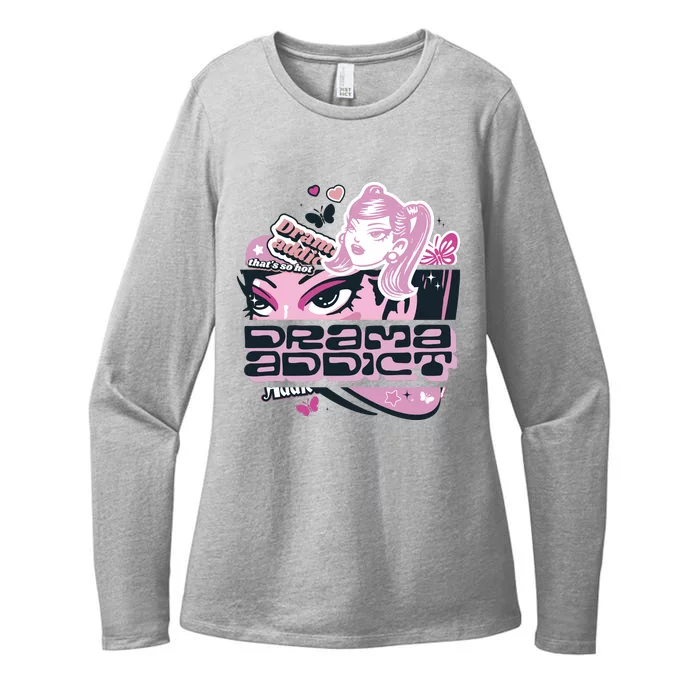 Drama Addict Y2K Diva Womens CVC Long Sleeve Shirt