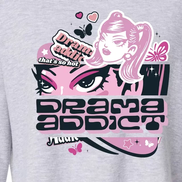 Drama Addict Y2K Diva Cropped Pullover Crew