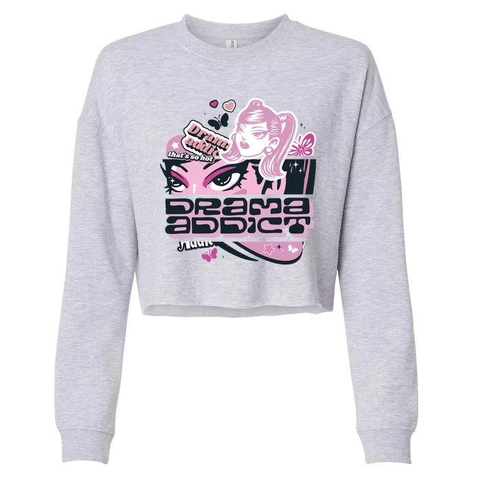 Drama Addict Y2K Diva Cropped Pullover Crew