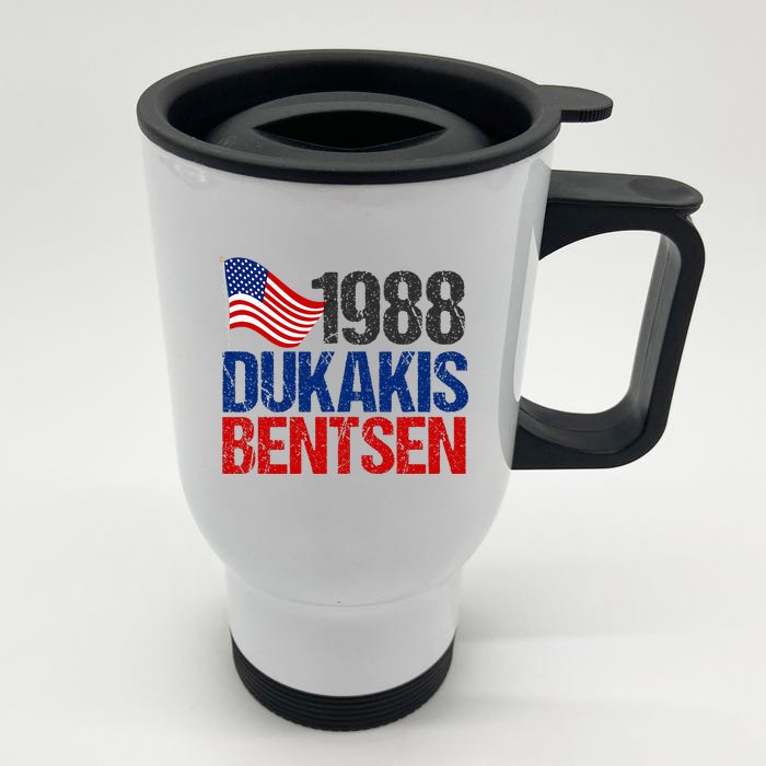 Dukakis Bentsen 1988 Retro Democrat Election Front & Back Stainless Steel Travel Mug