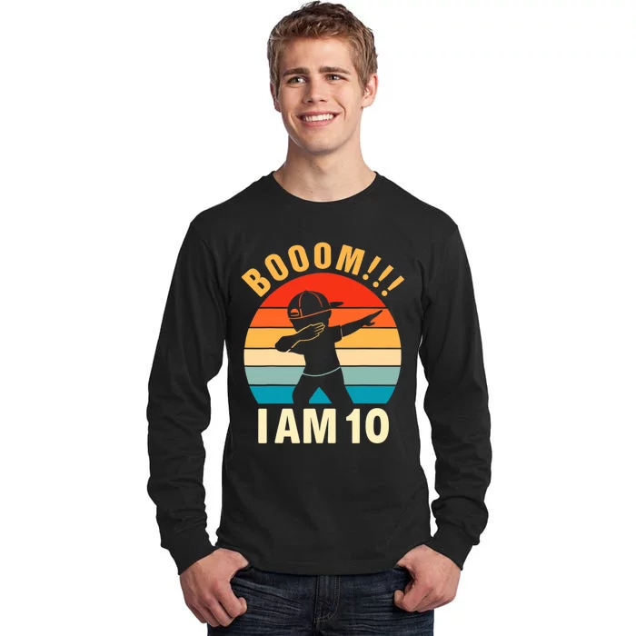 Dabbing Birthday 10 Years Old 10th Birthday Outfit Boy Tall Long Sleeve T-Shirt