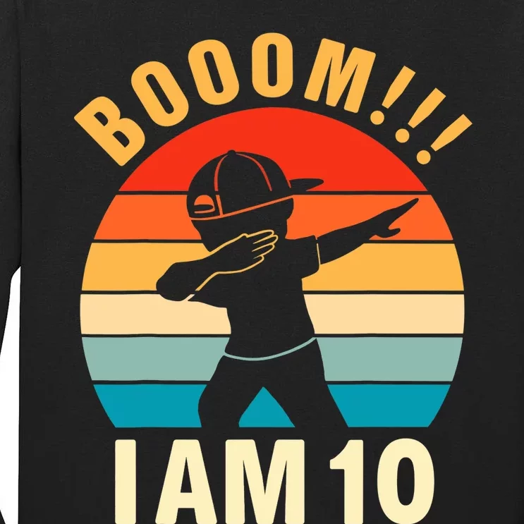 Dabbing Birthday 10 Years Old 10th Birthday Outfit Boy Tall Long Sleeve T-Shirt