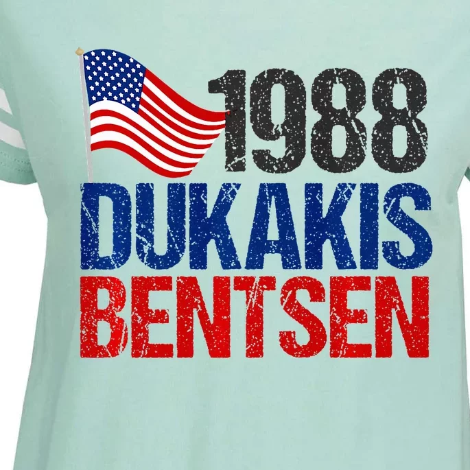 Dukakis Bentsen 1988 Retro Democrat Enza Ladies Jersey Football T-Shirt