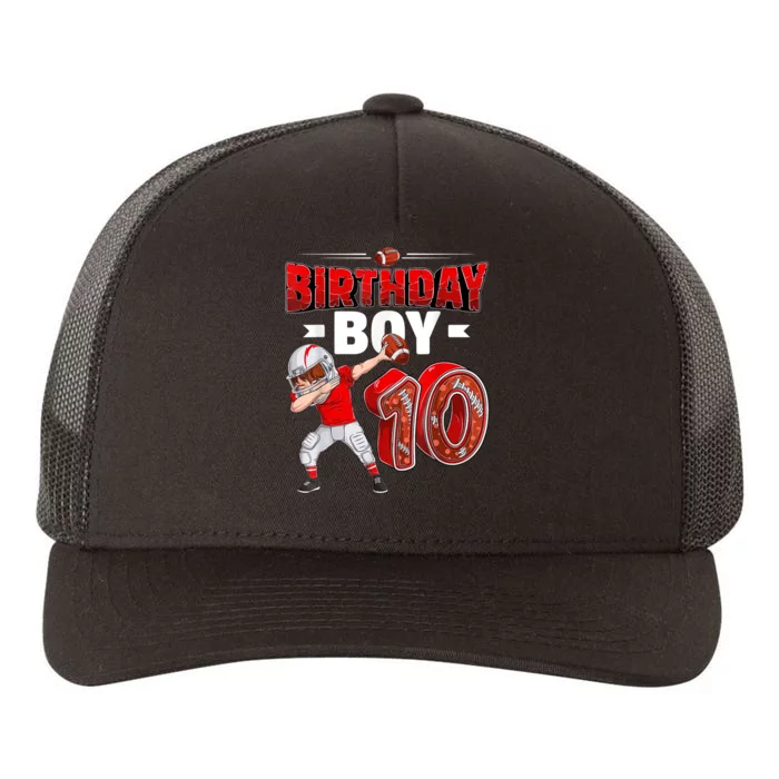 dabbing boy 10 year old American football 10th birthday Yupoong Adult 5-Panel Trucker Hat