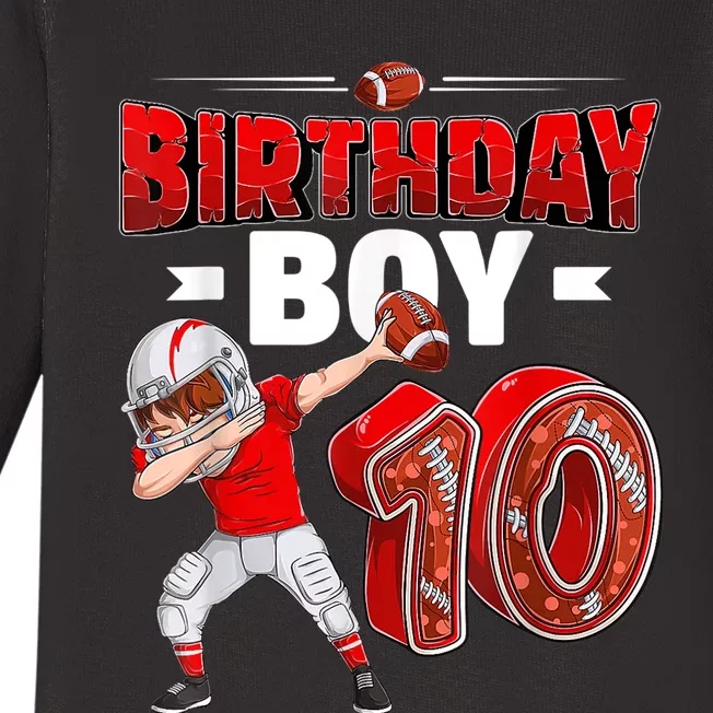 dabbing boy 10 year old American football 10th birthday Baby Long Sleeve Bodysuit