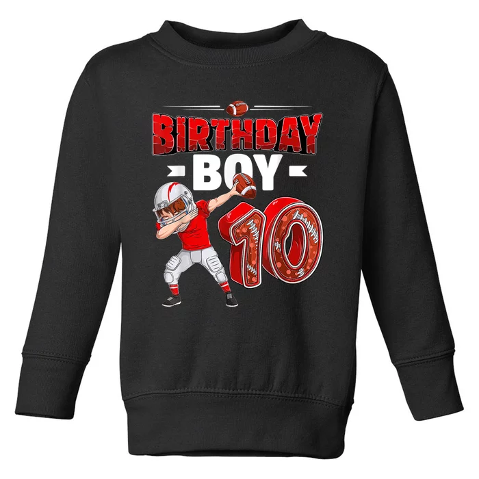 dabbing boy 10 year old American football 10th birthday Toddler Sweatshirt