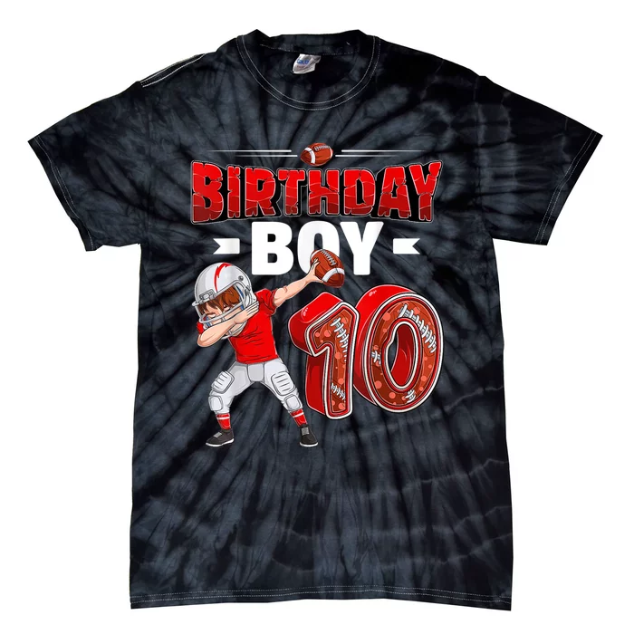 dabbing boy 10 year old American football 10th birthday Tie-Dye T-Shirt