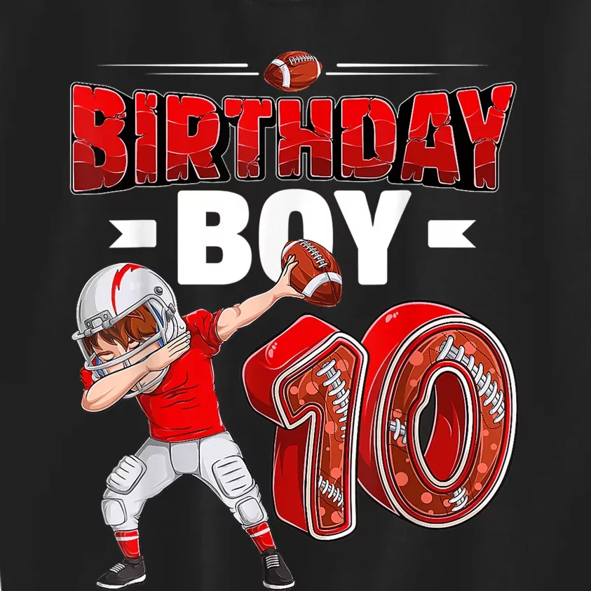 dabbing boy 10 year old American football 10th birthday Kids Sweatshirt