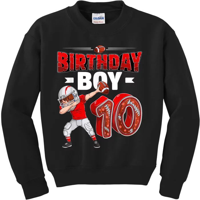 dabbing boy 10 year old American football 10th birthday Kids Sweatshirt