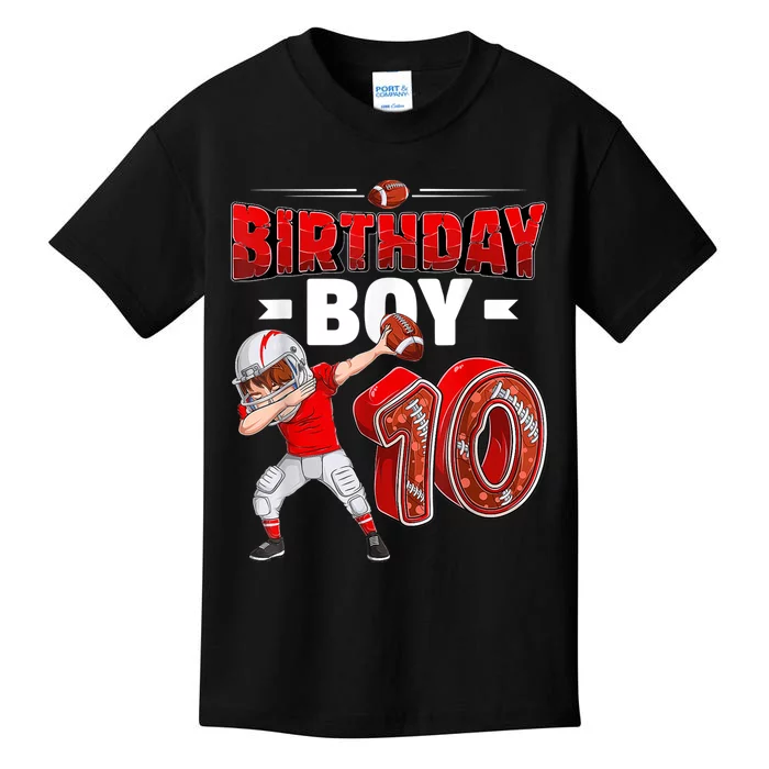 dabbing boy 10 year old American football 10th birthday Kids T-Shirt