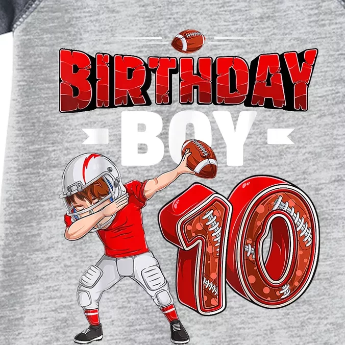 dabbing boy 10 year old American football 10th birthday Infant Baby Jersey Bodysuit