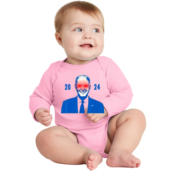 Dark Brandon 2024 Biden Funny new campaign Baby Long Sleeve Bodysuit