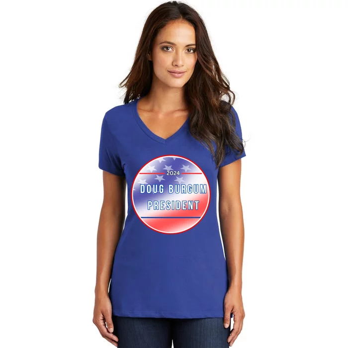 Doug Burgum 2024 Doug Burgum For Presidential Election Women's V-Neck T-Shirt