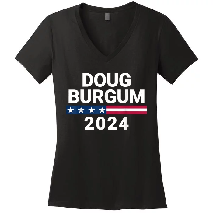 Doug Burgum 2024 Doug Burgum For Presidential Election 2024 Women's V-Neck T-Shirt