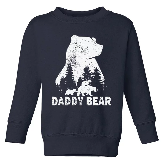 Daddy Bear 2 Cubs Father Day Funny Daddy Bear Twin Dad 2 Toddler Sweatshirt