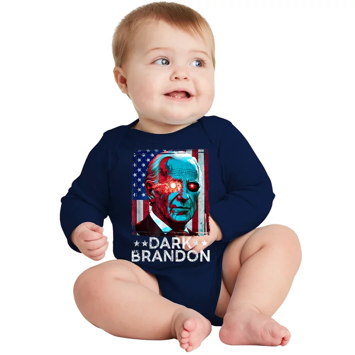 Dark Brandon 2024 Joe Biden Saving Funny Baby Long Sleeve Bodysuit