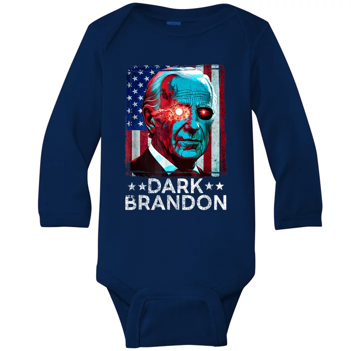 Dark Brandon 2024 Joe Biden Saving Funny Baby Long Sleeve Bodysuit