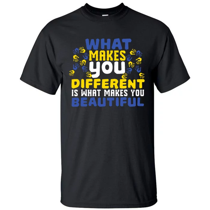 Different Beautiful 21 World Down Syndrome Awareness Day Tall T-Shirt