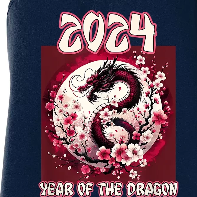 Dragon & Blossoms 2024 Year Of The Dragon Women's Racerback Tank