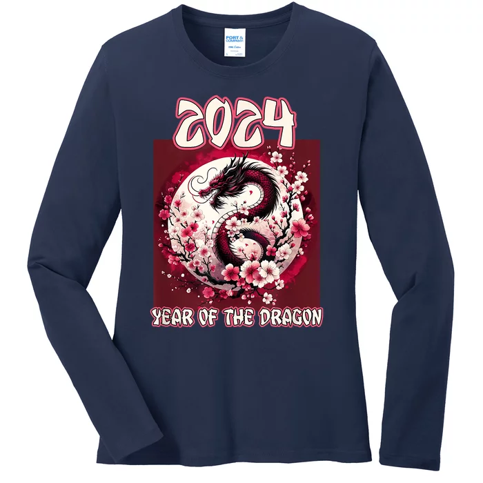 Dragon & Blossoms 2024 Year Of The Dragon Ladies Long Sleeve Shirt