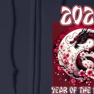 Dragon & Blossoms 2024 Year Of The Dragon Full Zip Hoodie