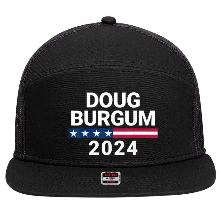 Doug Burgum 2024 Doug Burgum For Presidential Election 7 Panel Mesh Trucker Snapback Hat