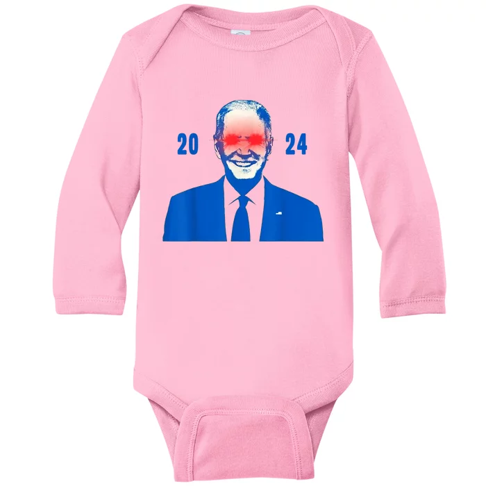 Dark Brandon 2024 Biden Funny New Campaign Baby Long Sleeve Bodysuit