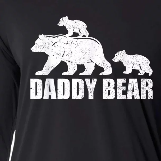 Daddy Bear 2 Cubs Shirt Daddy Bear Twin  Dad 2 Cooling Performance Long Sleeve Crew