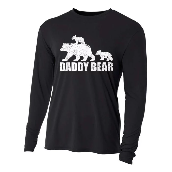 Daddy Bear 2 Cubs Shirt Daddy Bear Twin  Dad 2 Cooling Performance Long Sleeve Crew